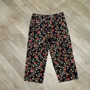 🌻White Stag Floral Capri Stretch Pants Womens Size 9 High Rise🌻